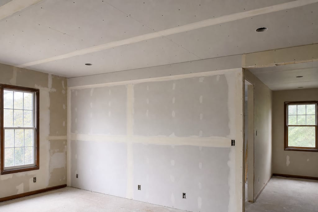 Install and finish new drywall photo
